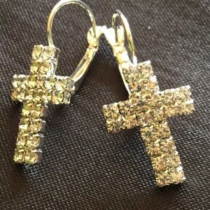 Silvertone Rhinestone Earrings